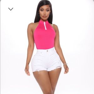 Can’t Stop her Distressed Denim Shorts-white FASHION NOVA